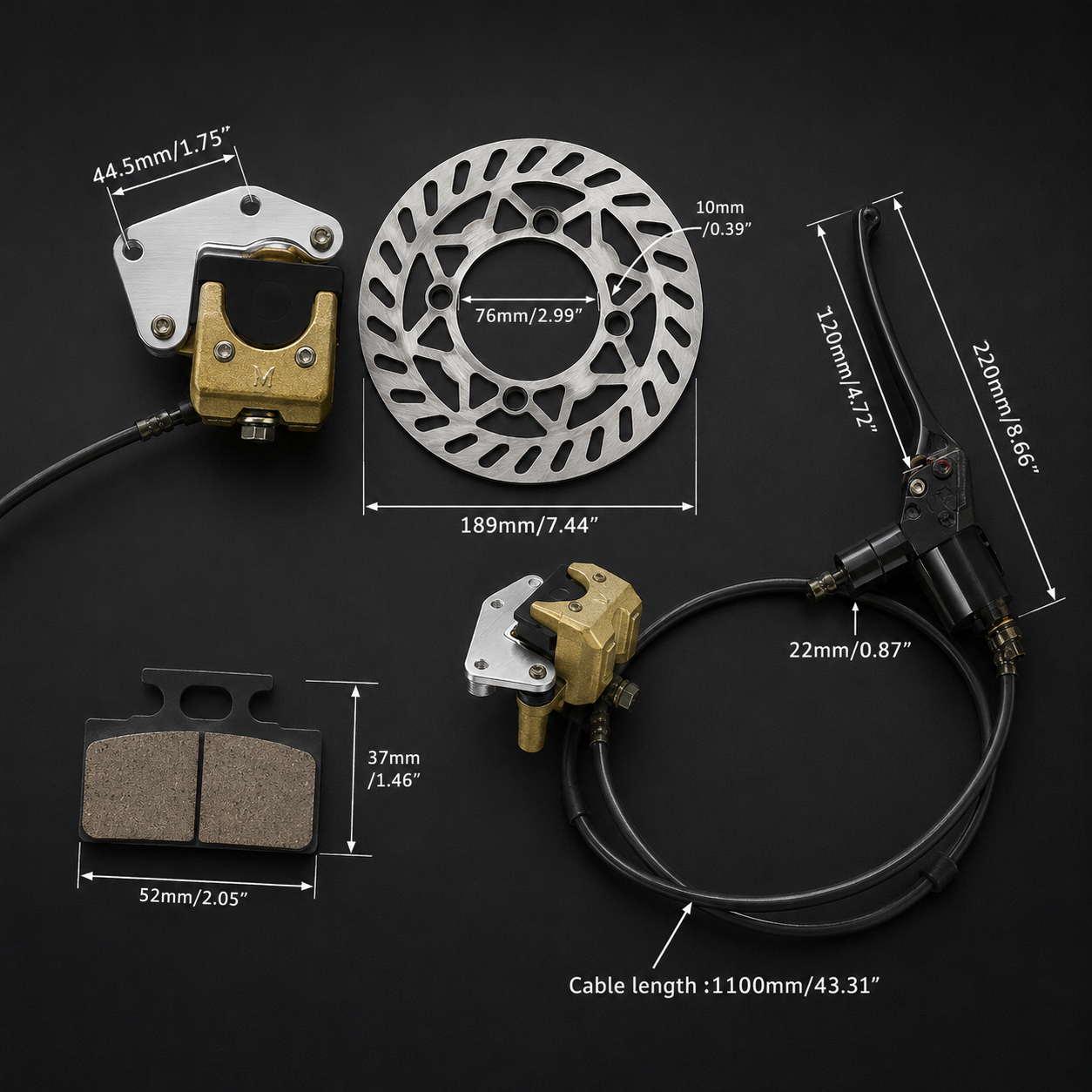 MX Style Front Brake- AFTERMARKET FORK COMPATIBLE